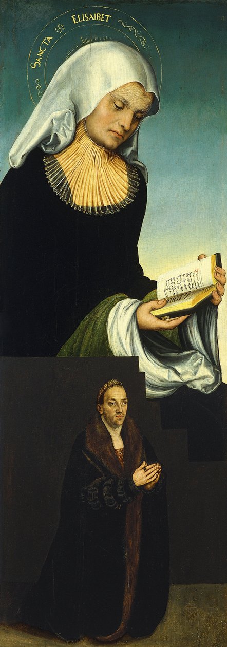 Saint Elizabeth med hertug George af Sachsen som donor, ca 1514 af Lucas Cranach the Elder