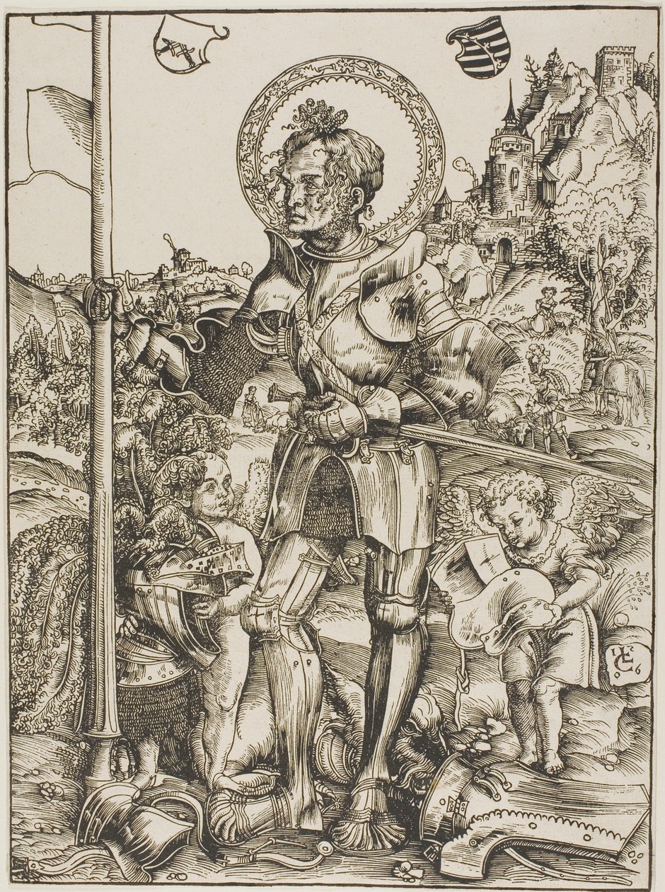 Sankt Georg stående af Lucas Cranach the Elder