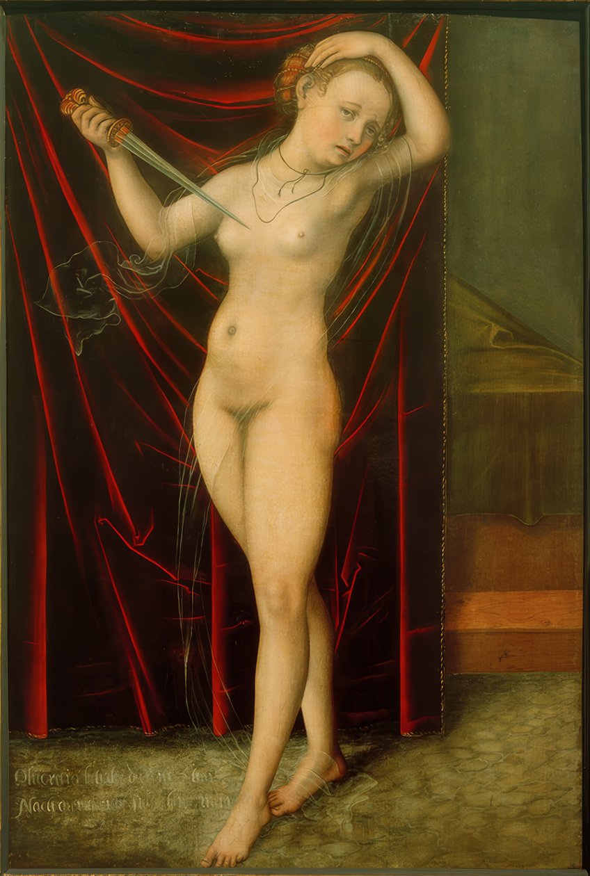 Lucretia selvmord af Lucas Cranach the Elder