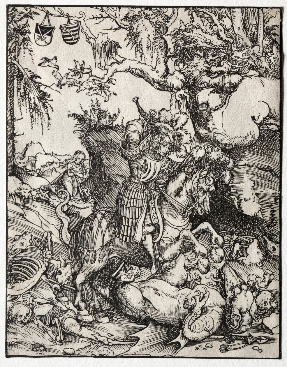 St. George Slaying the Dragon, 1500-tallet. af Lucas Cranach the Elder