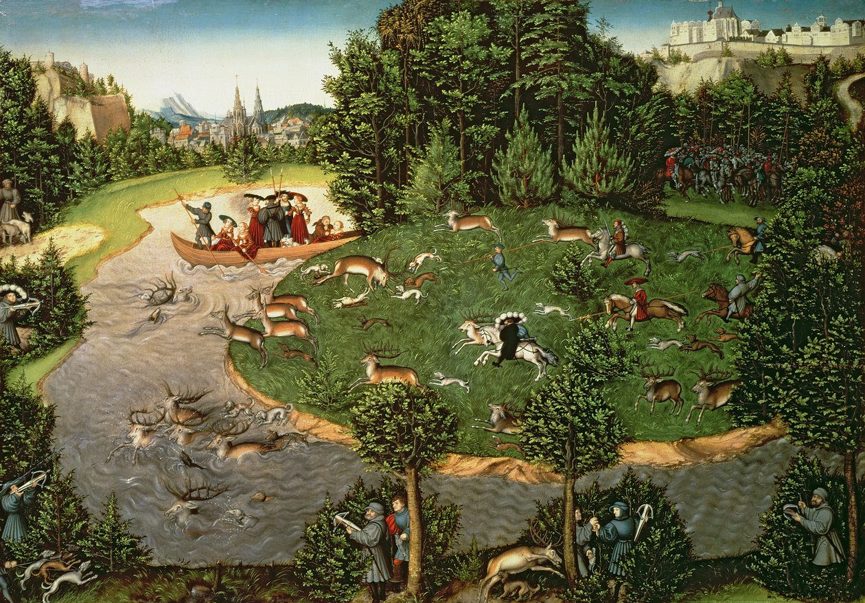 Hjortejagt på kurfyrst Friedrich III den Vise, 1529 (panel) af Lucas Cranach the Elder