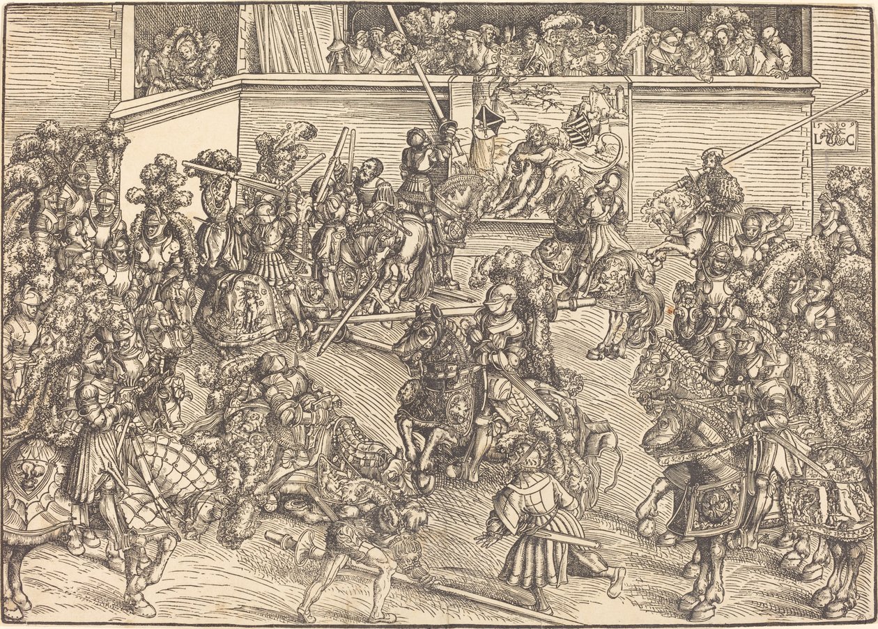 Den anden turnering med Samsons og Løvens Tapetet af Lucas Cranach the Elder