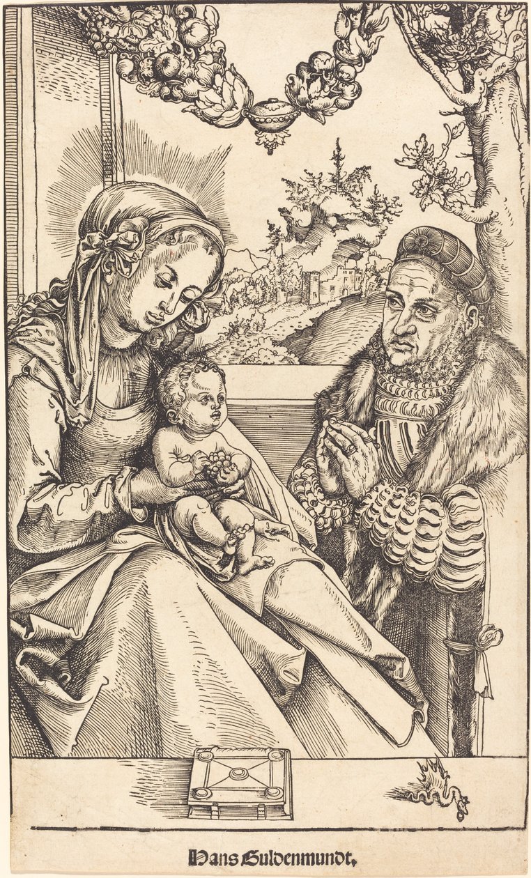 Jomfruen og barnet tilbedt af Frederik den Vise af Sachsen af Lucas Cranach the Elder