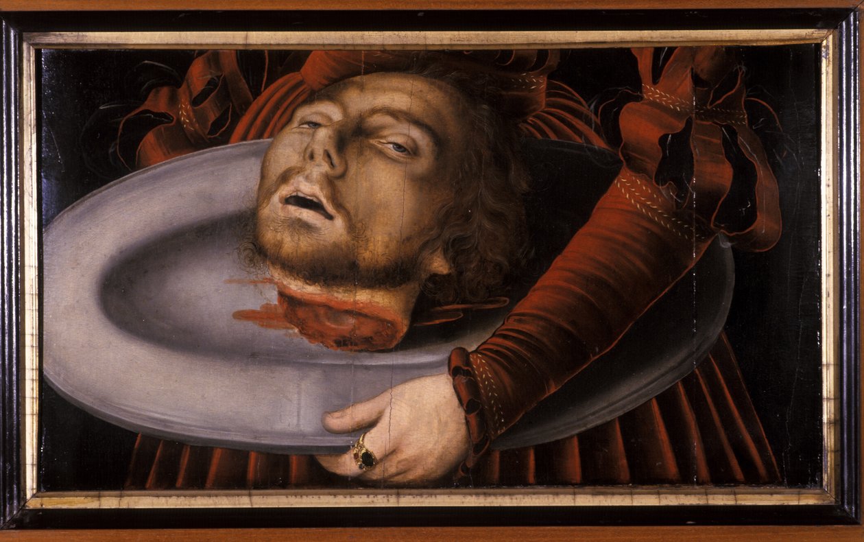 Johannes Døberens hoved (olie på fyrretræ) af Lucas Cranach the Elder