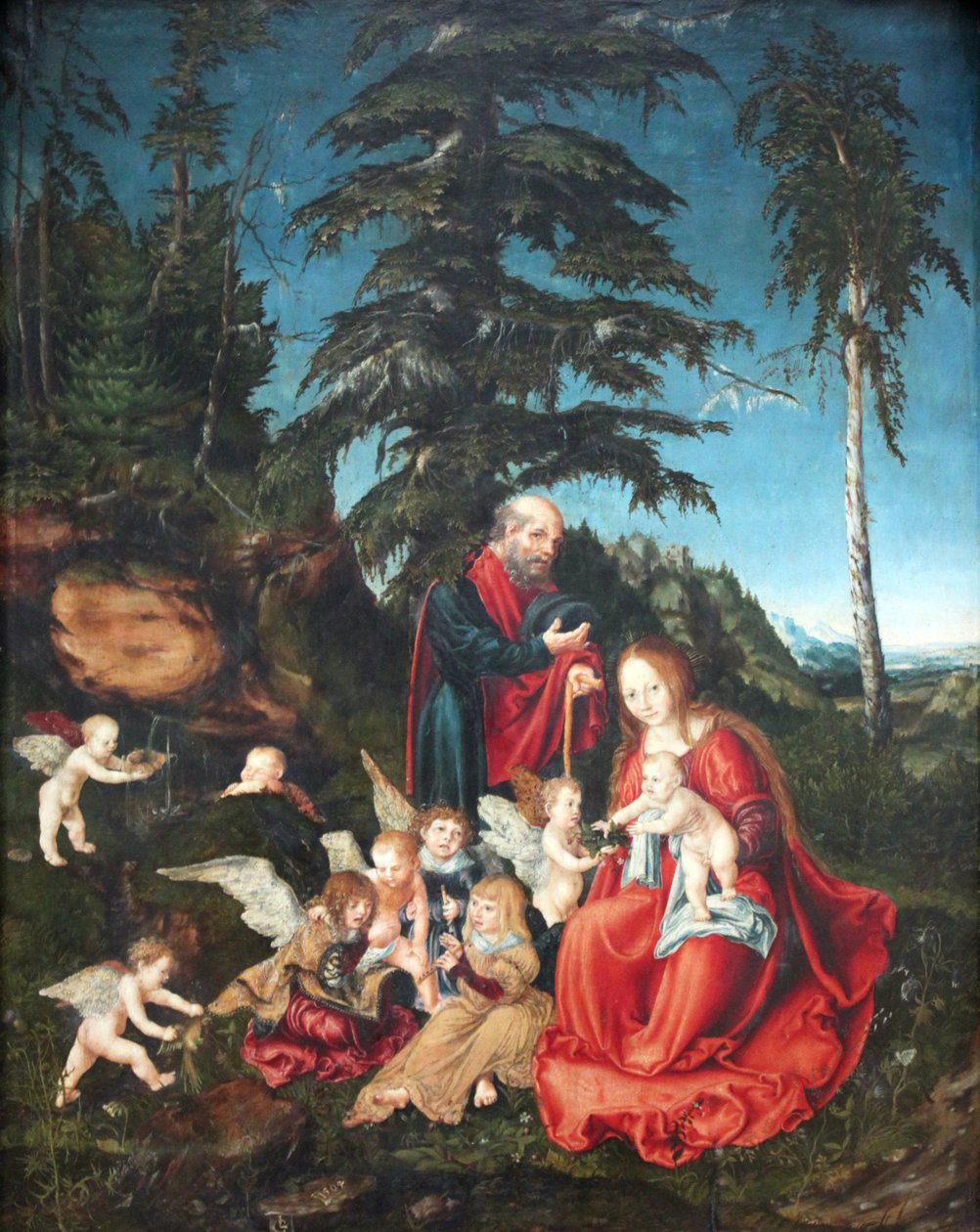 Resten på flyet til Egypten af Lucas Cranach the Elder