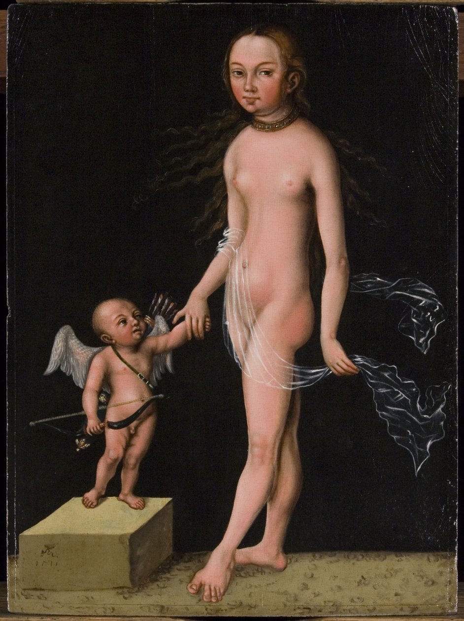 Venus og Amor af Lucas Cranach the Elder