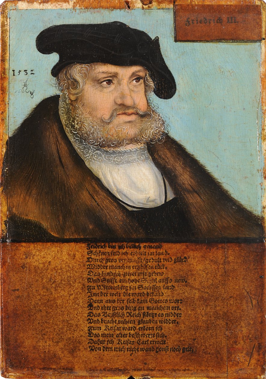 Tysk: Friedrich III. der Weise, Kurfürst von Sachsen Friedrich III. den Vise, Kurfürst af Sachsen af Lucas Cranach the Elder and workshop