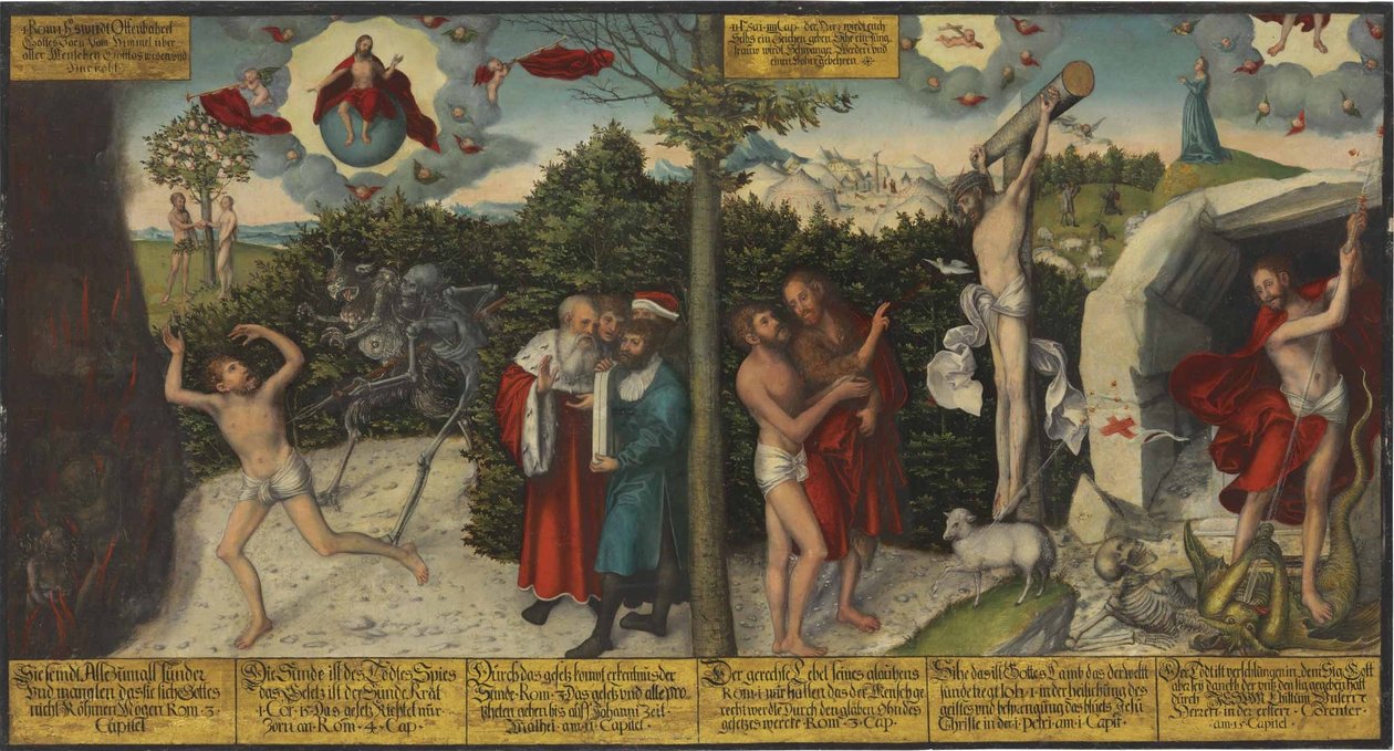 Tysk: Gesetz und Gnade Lov og nåde af Lucas Cranach the Elder and workshop