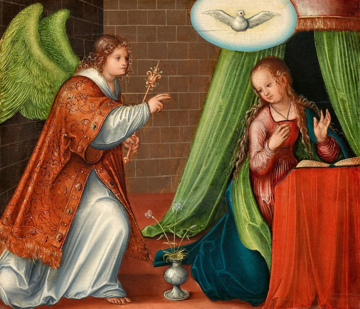Tysk: Verkündigung an Maria The Annunciation af Lucas Cranach the Elder and workshop