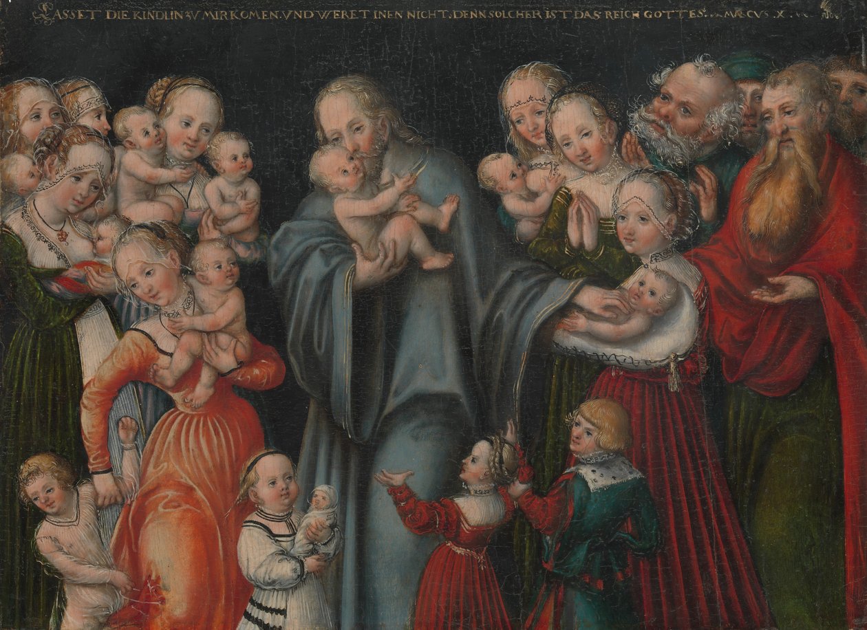 Kristus velsigner børnene, ca. 1545-50. af Lucas Cranach the Younger