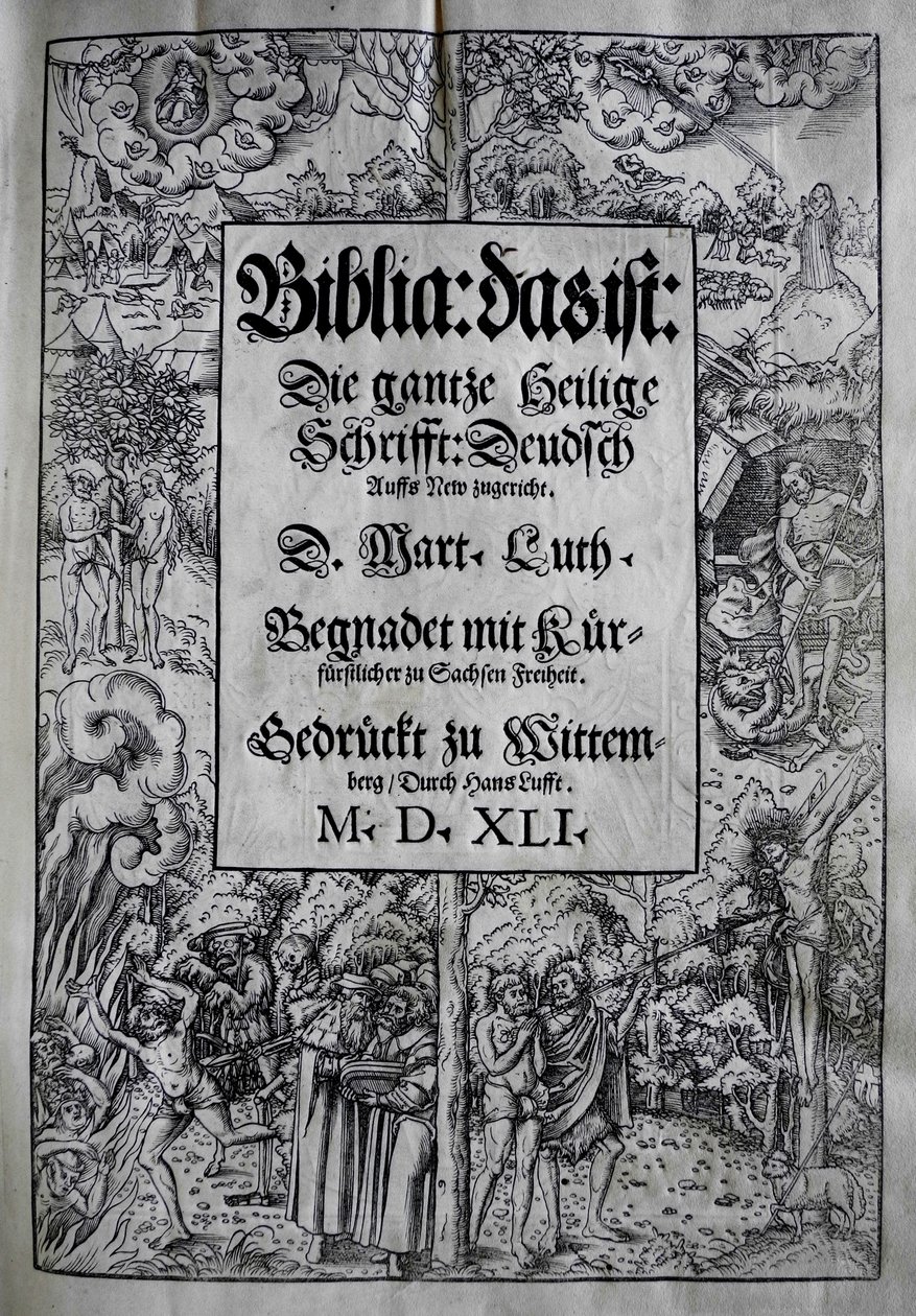 Coverdesign Biblia af Martin Luther, 1541. af Lucas Cranach the Younger