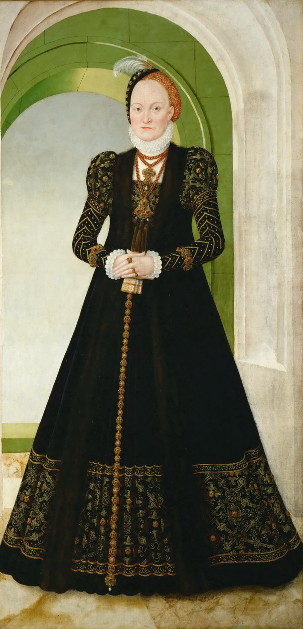 Tysk: Anna af Danmark (1532-1585), kurfyrstinde af Sachsen Anna af Danmark, hertuginde af Sachsen af Lucas Cranach the Younger