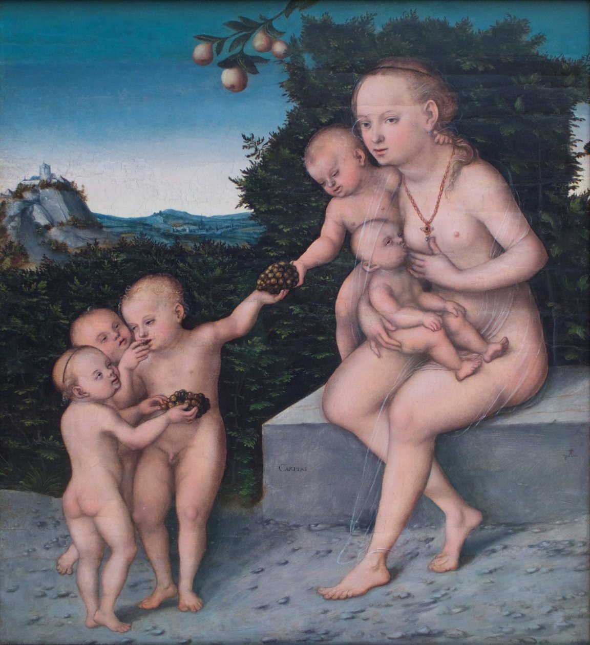 Tysk: Caritas Velgørenhed af Lucas Cranach the Younger