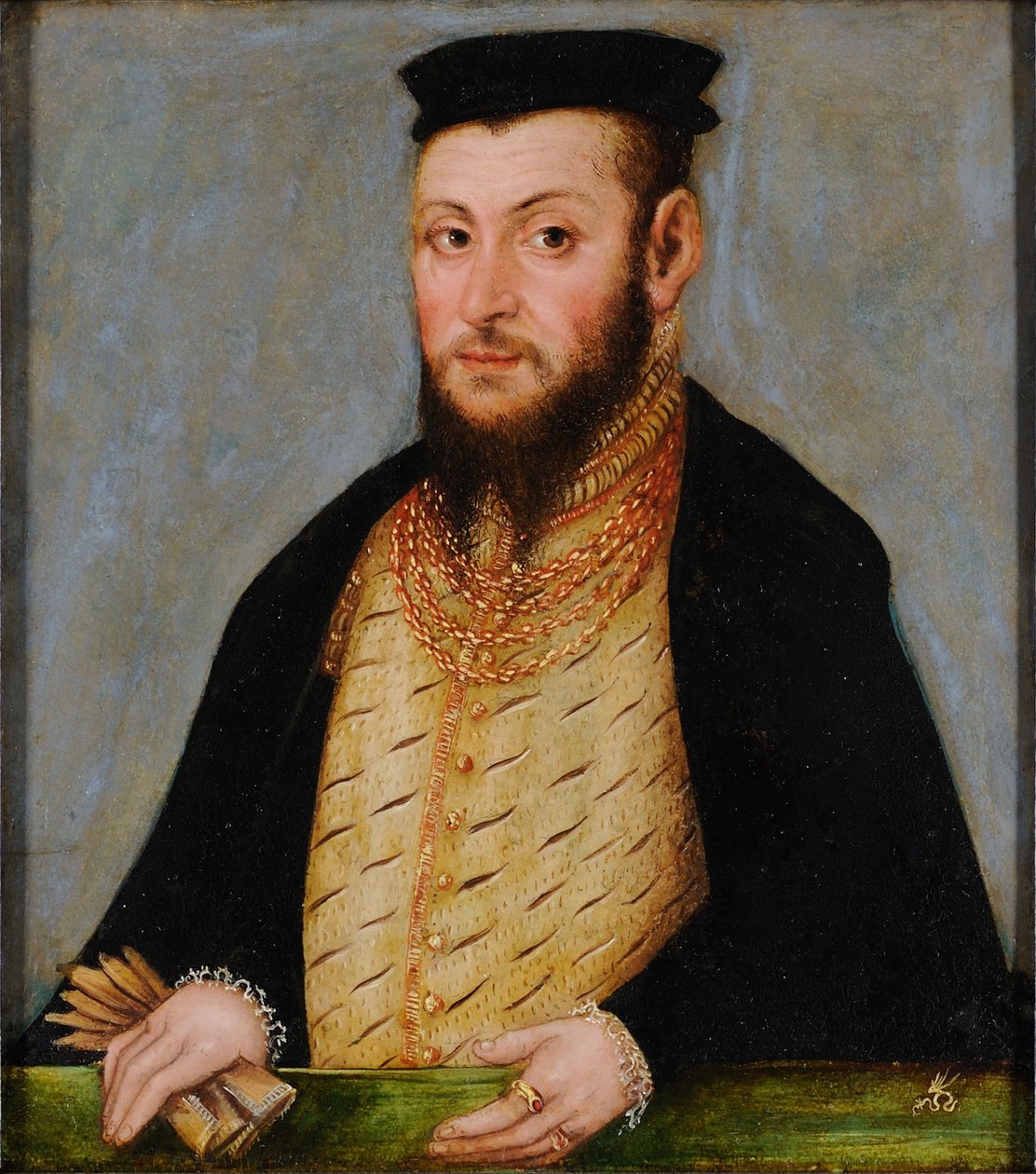 Polsk: Portræt af Zygmunta Augusta (1520-1572), króla Polski Sigismund II Augustus. af Lucas Cranach the Younger
