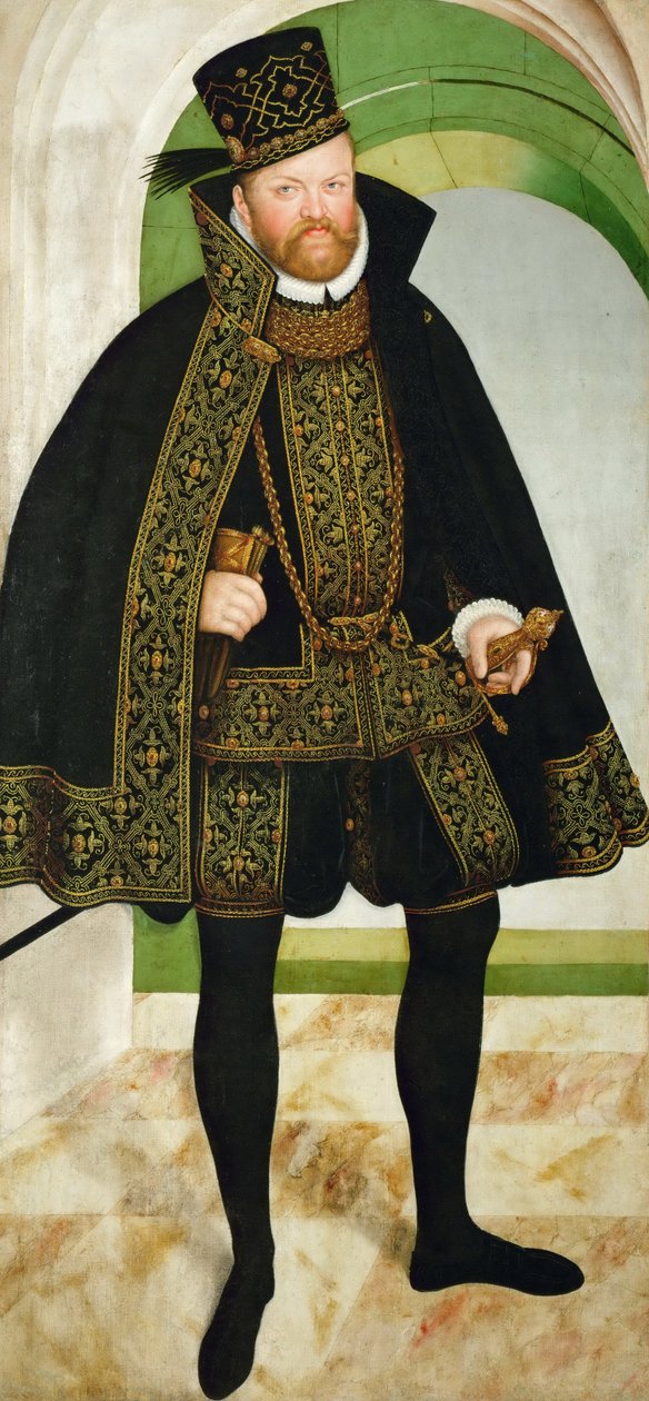 Portræt af Augustus, kurfyrste af Sachsen 1526-1586, ca. 1570 af Lucas Cranach the Younger