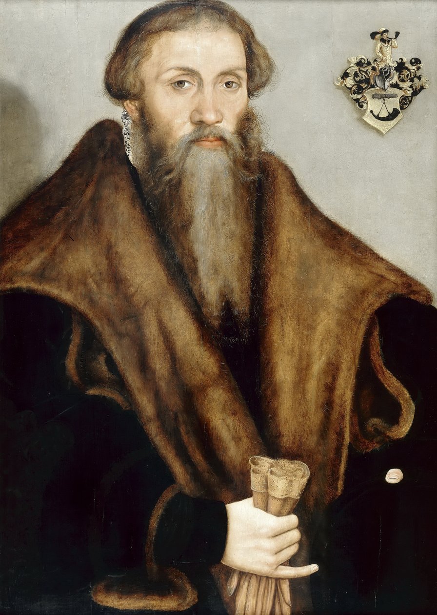Portræt af den saksiske jurist Leonhard Badhorn (1510-1587) af Lucas Cranach the Younger