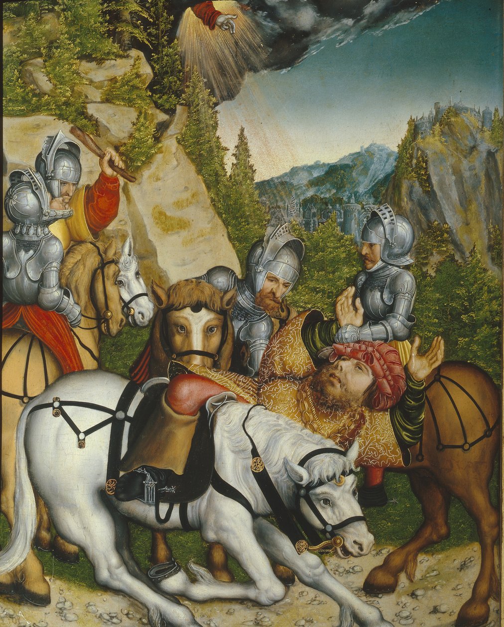 Omvendelsen på vej til Damaskus af Lucas Cranach the Younger