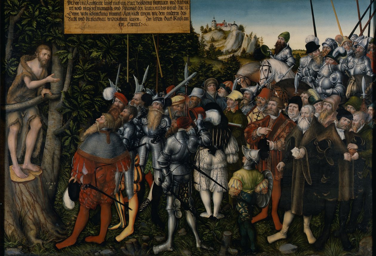 Johannes Døberens prædiken, 1549 af Lucas Cranach the Younger