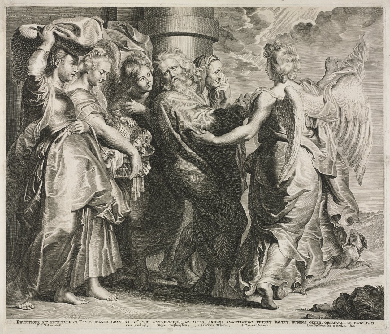 Lot og hans familie forlader Sodoma af Lucas Emil Vorsterman