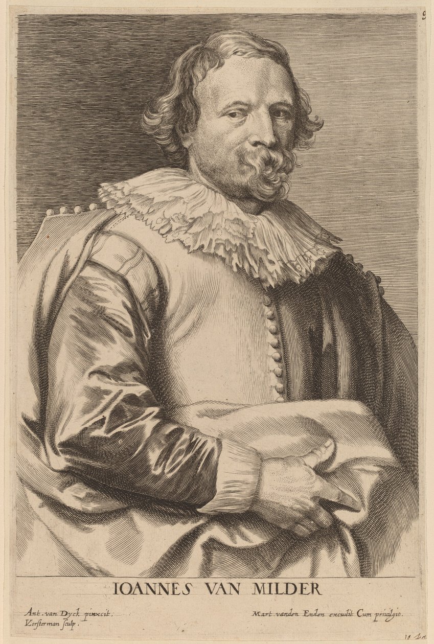 Jan van Mildert af Lucas Emil Vorsterman after Sir Anthony van Dyck