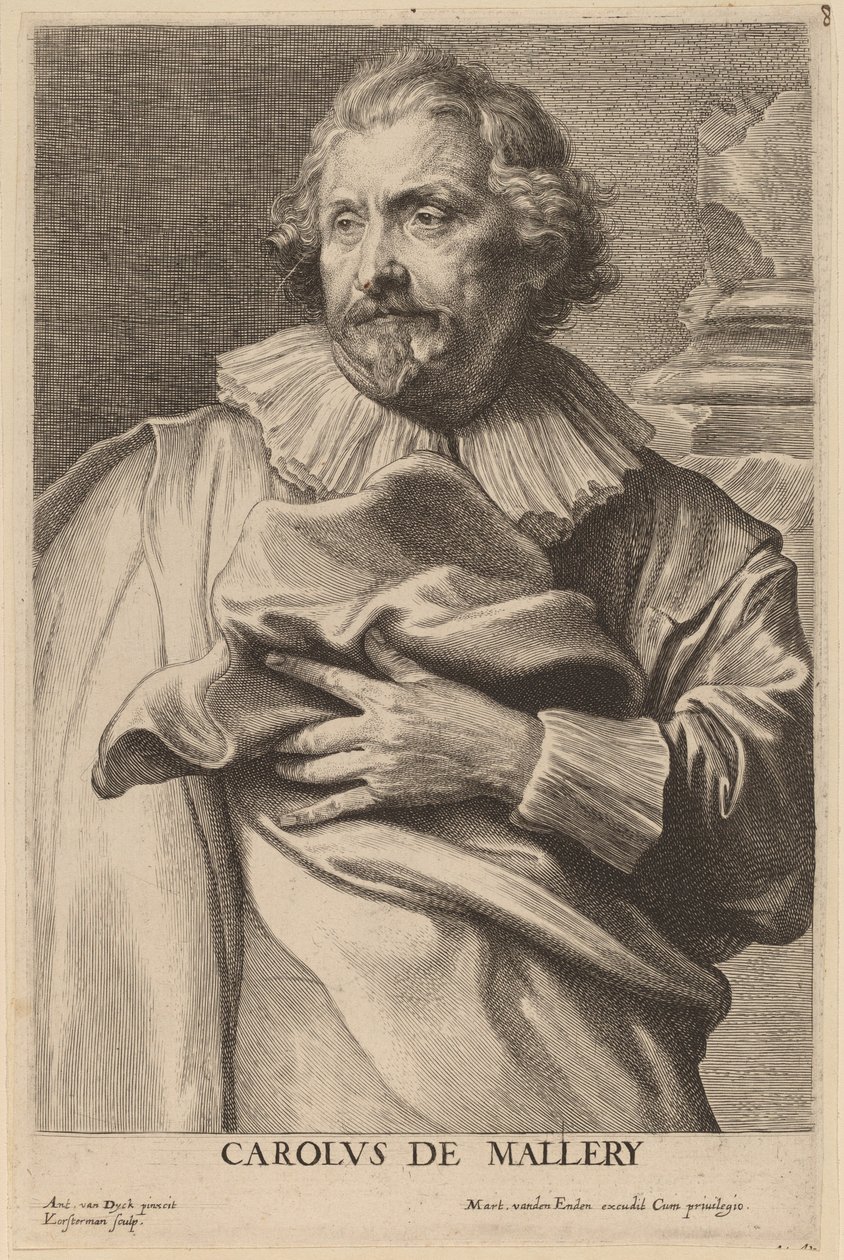 Karel de Mallery af Lucas Emil Vorsterman after Sir Anthony van Dyck