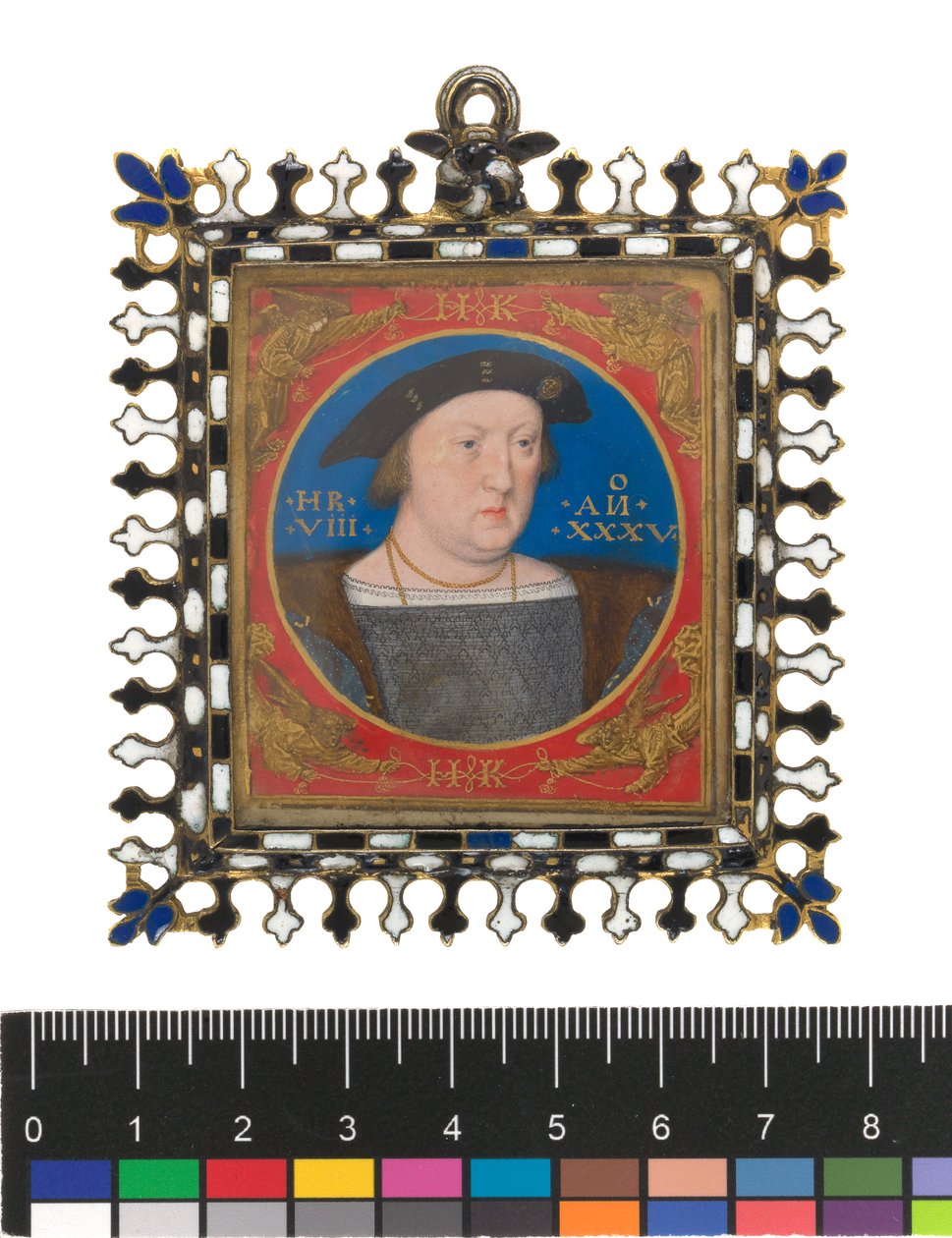 Henrik VIII, ca. 1525-27 (kropsfarve på vellum på kort) af Lucas Horenbout or Hornebault