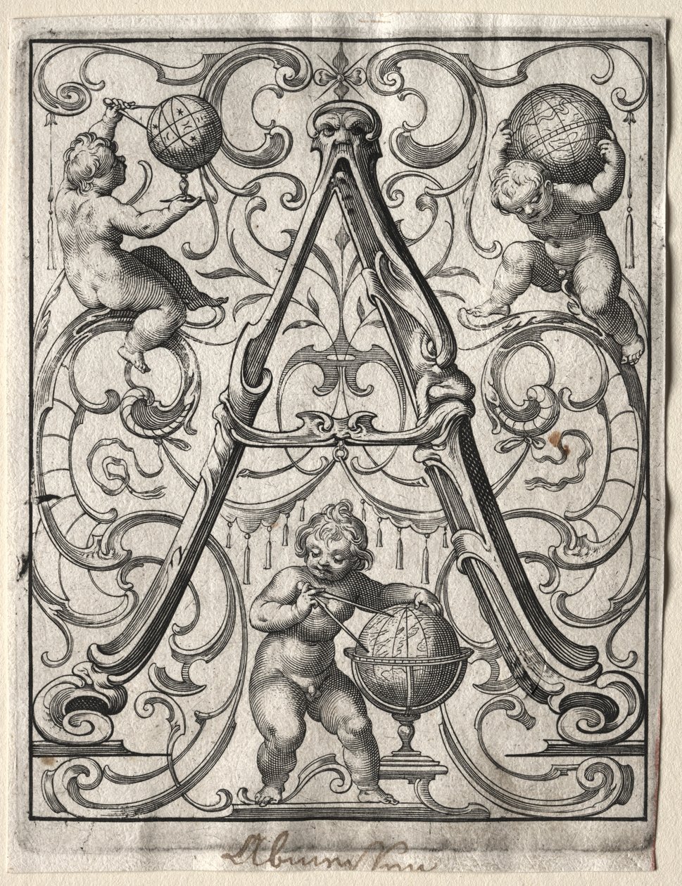 Ny ABC-hæfte: A, 1627. af Lucas Kilian