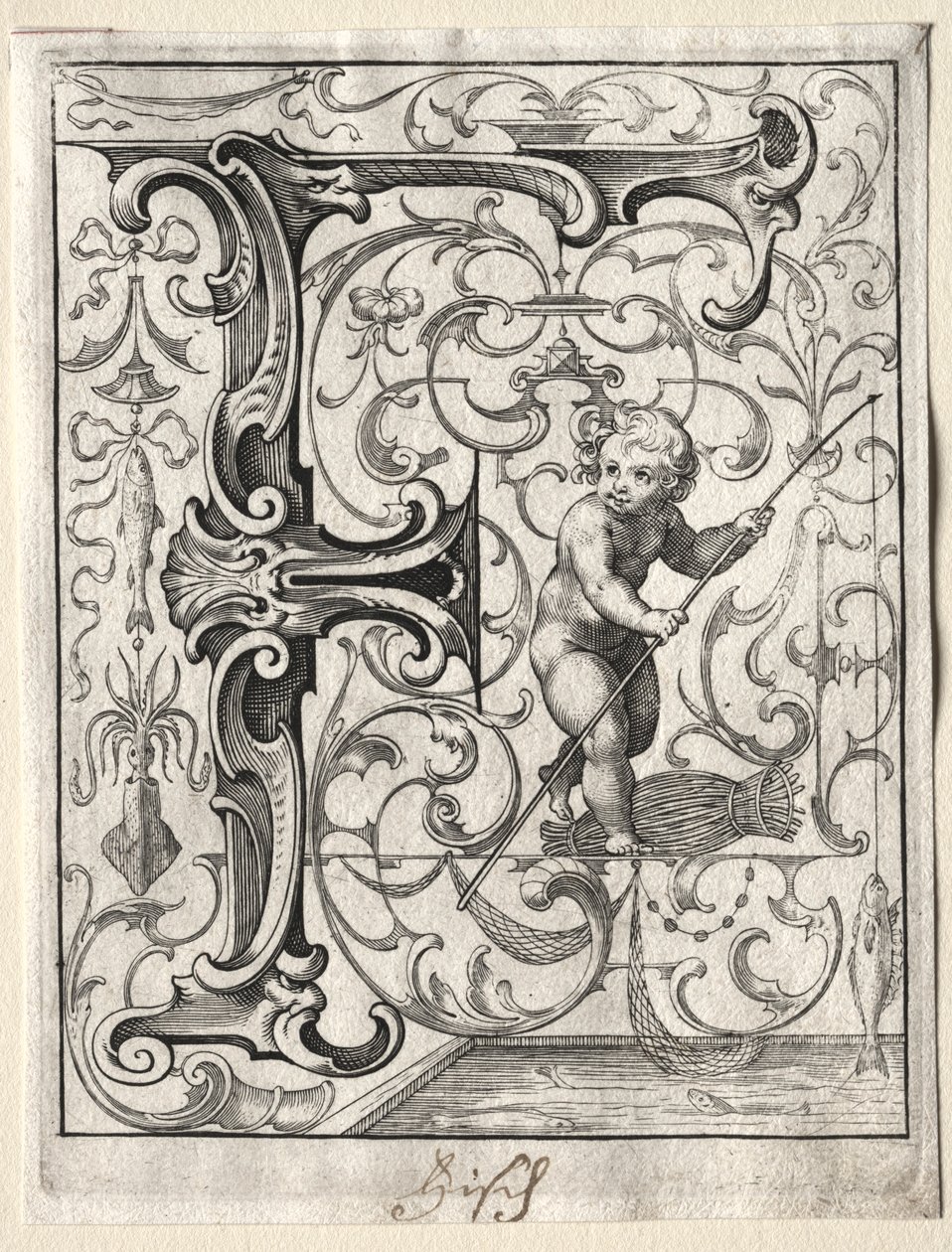 Nyt ABC-hæfte: F, 1627. af Lucas Kilian
