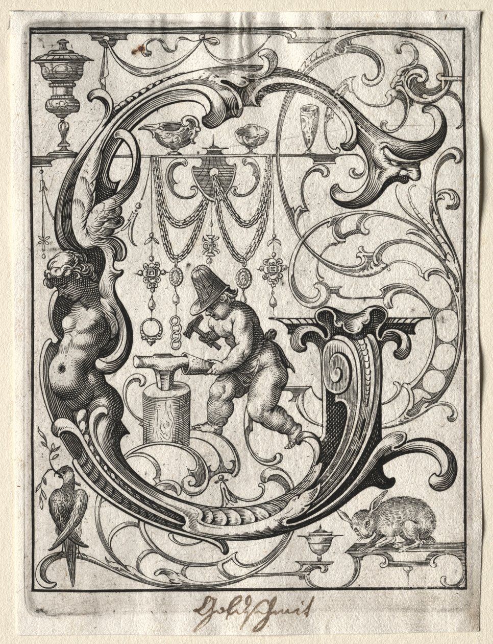 Ny ABC-hæfte: G, 1627. af Lucas Kilian
