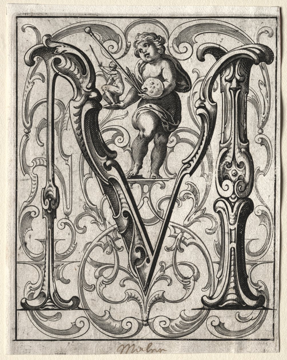 Ny ABC-hæfte: M, 1627. af Lucas Kilian