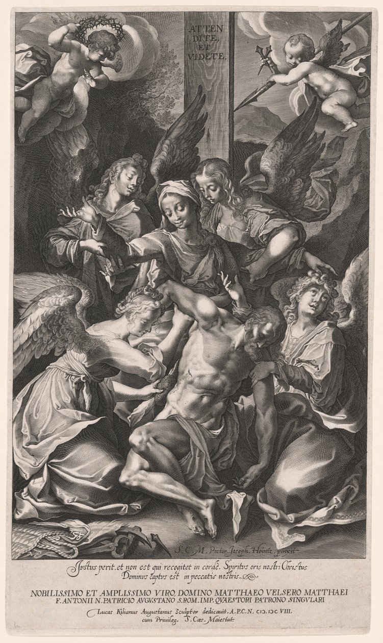 Pietà med engle (nedstigning fra korset) af Lucas Kilian