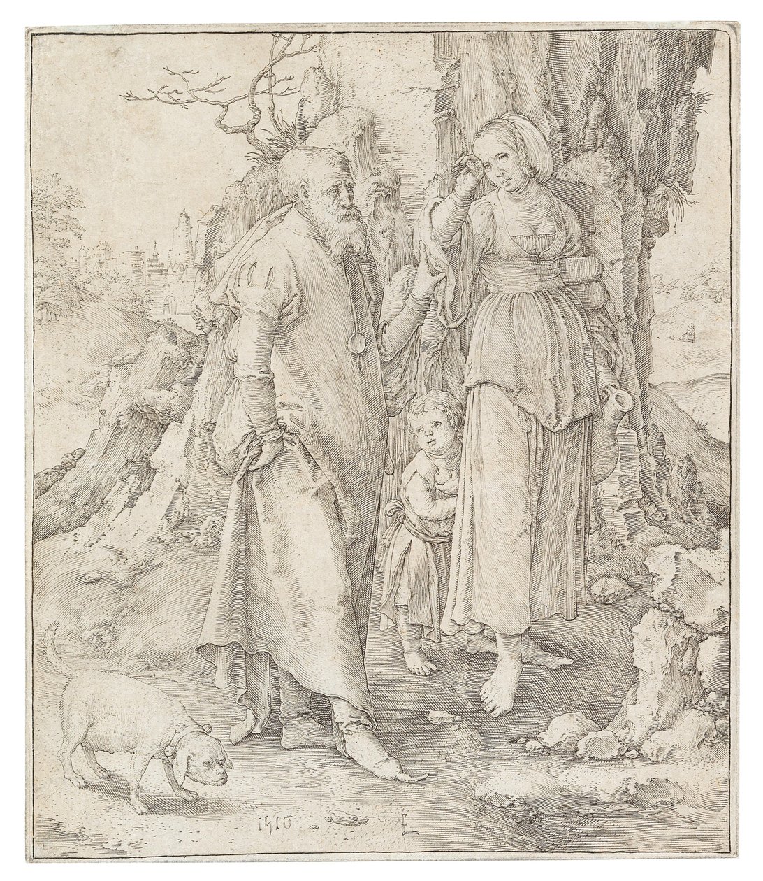 Afvisningen af Hagar, 1516. af Lucas Leyden van