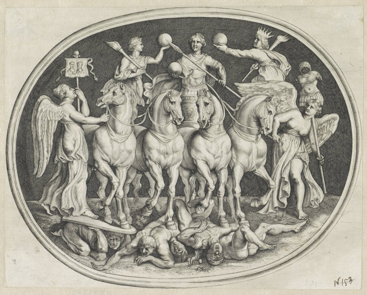 Allegoriske triumf af keizer Licinius Forskellige figurer af Agati Antique (serietitel) af Lucas Vorsterman (I)