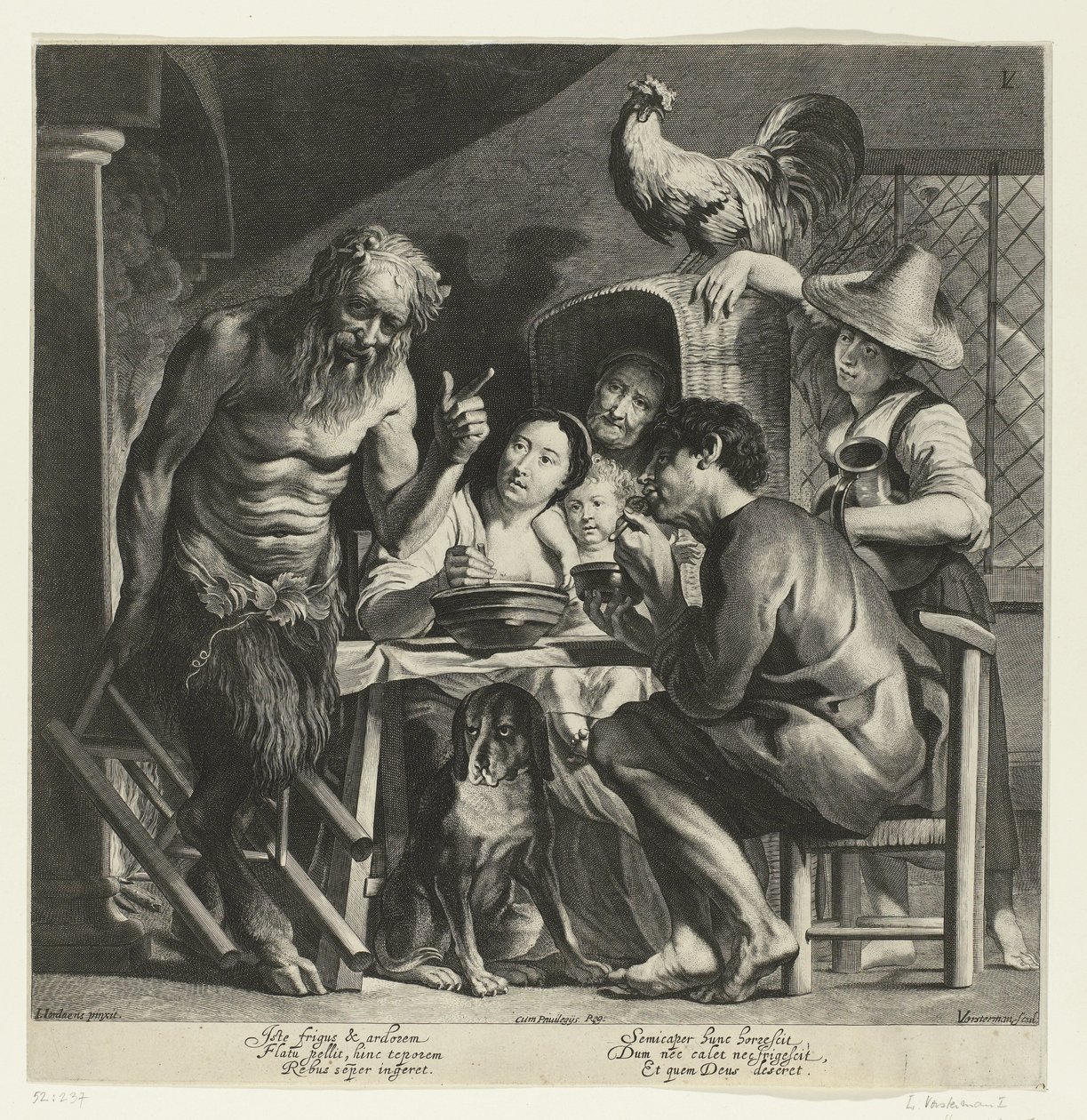 Satyr og bonden af Lucas Vorsterman (I)