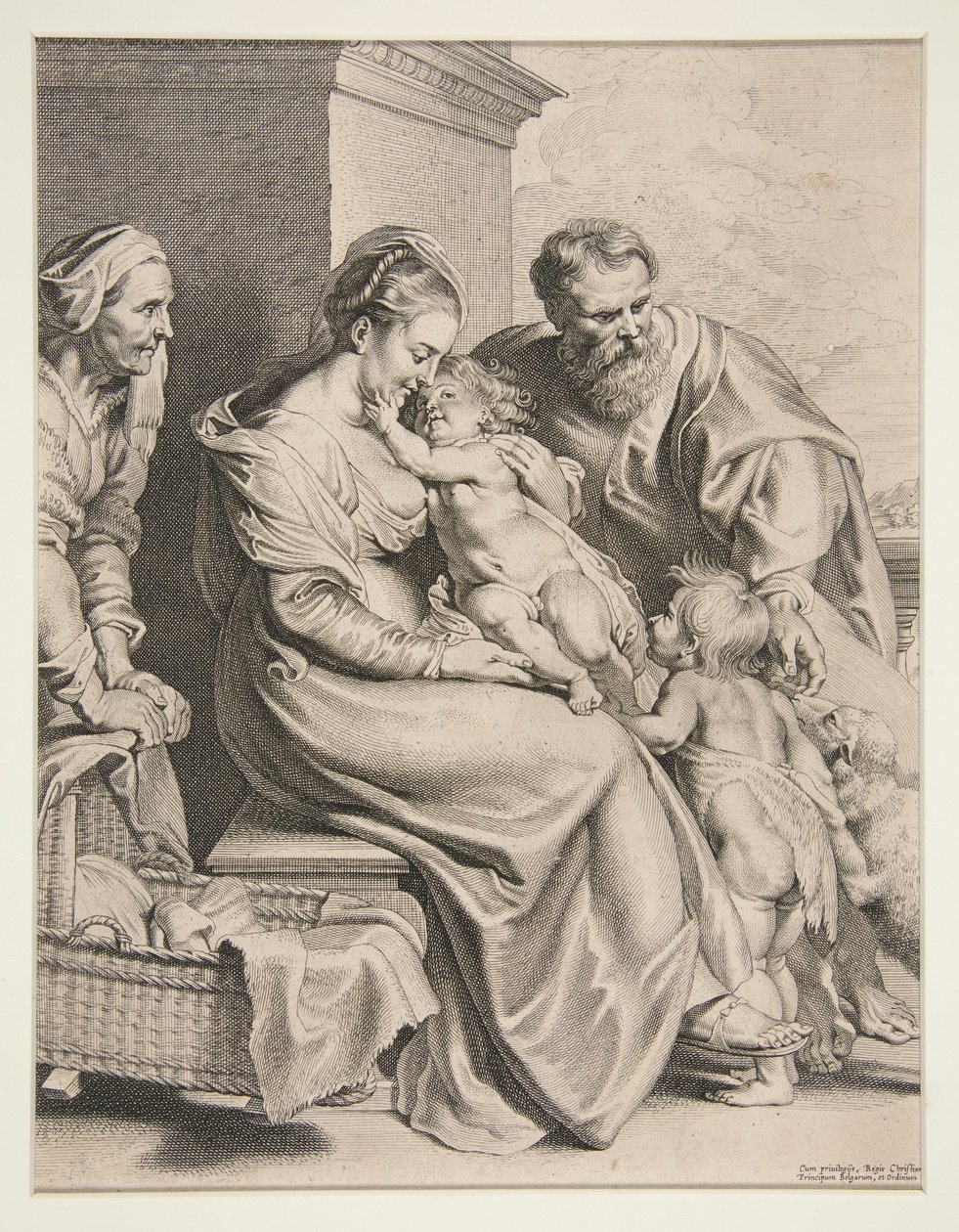 Hellig Familie med St. John af Lucas Vorsterman the Elder
