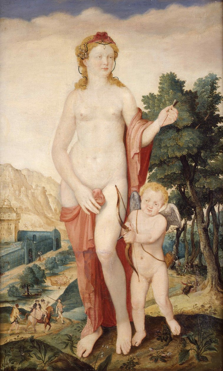 Venus og Amor, anden halvdel af det 16. af Lucas de Heere