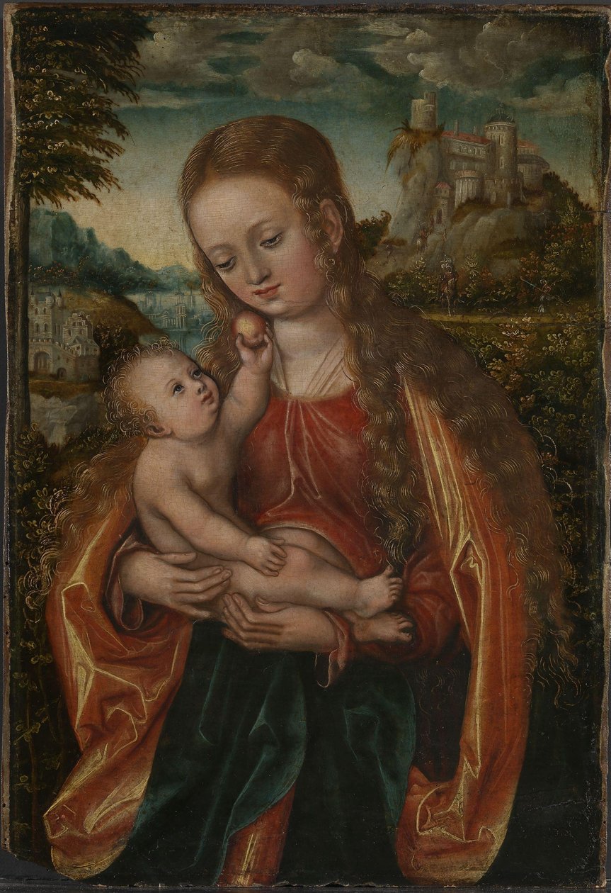 The Virgin and Child, ca. 1518 (olie på træ) af Lucas the Elder (workshop of) Cranach