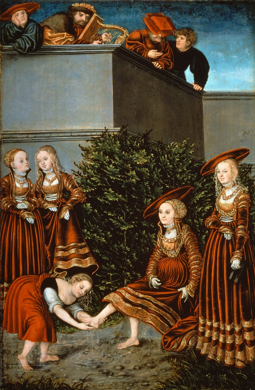 Batseba ved hendes bad eller Davids synd med Batseba af Lucas the Elder Cranach