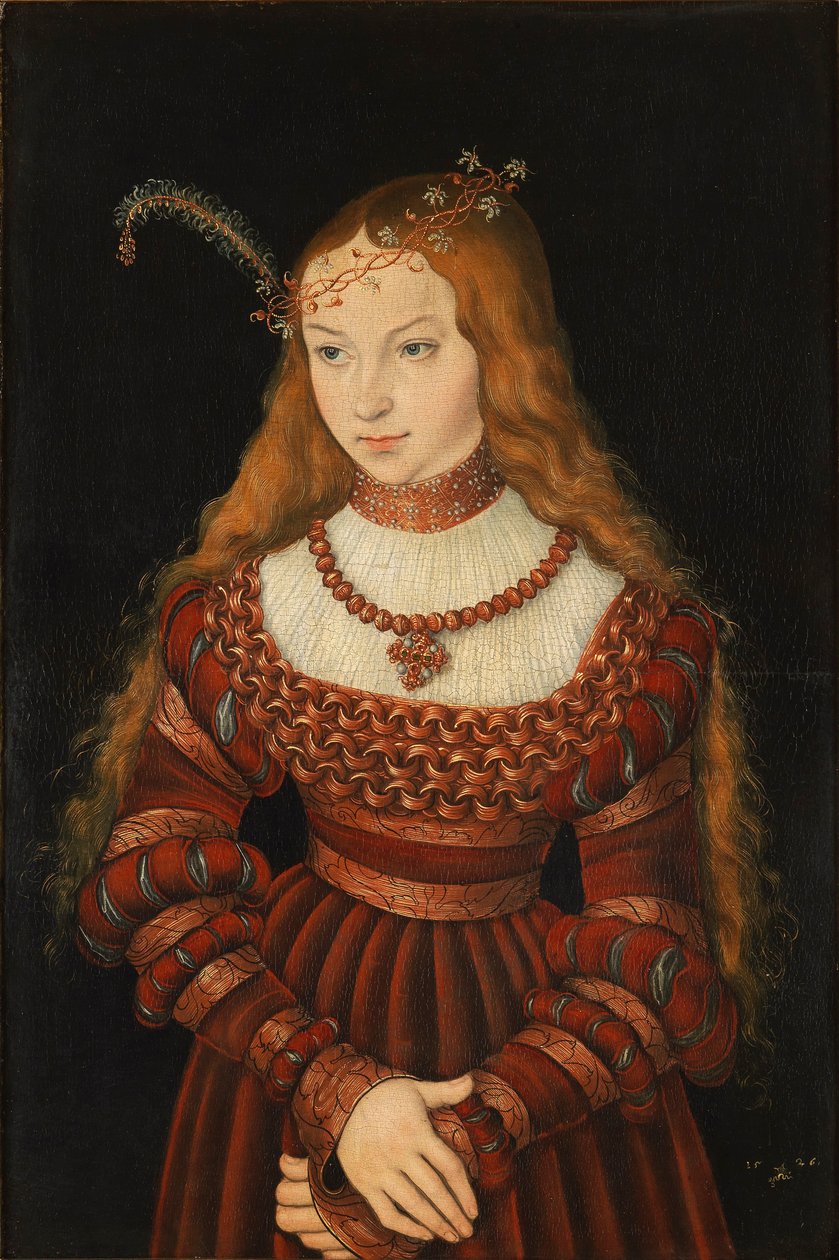 Trolovelsesportræt af Sybille af Cleves af Lucas the Elder Cranach