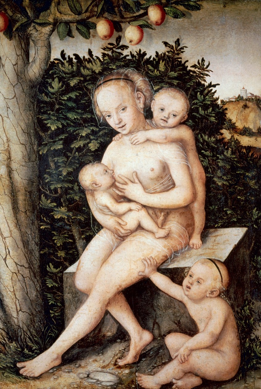 Charite. Maleri af Lucas Cranach den ældre (1472-1553). Olie på træ, ca. 1537, renæssance. Royal Museum of Fine Arts i Antwerpen (Belgien). af Lucas the Elder Cranach
