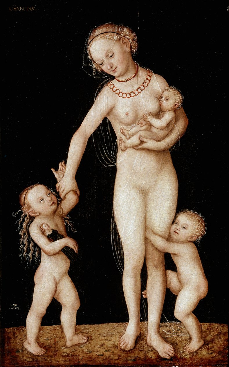 Velgørenhedsmaleri af Lucas Cranach den ældre (1472-1553) søn. 56x36 cm London, National Gallery af Lucas the Elder Cranach