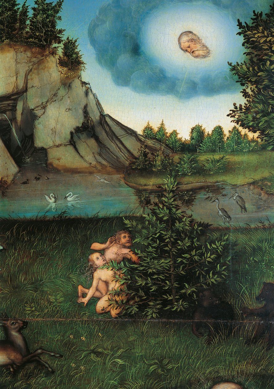 Detalje af Paradiset, ca. 1530 (olie på panel) af Lucas the Elder Cranach