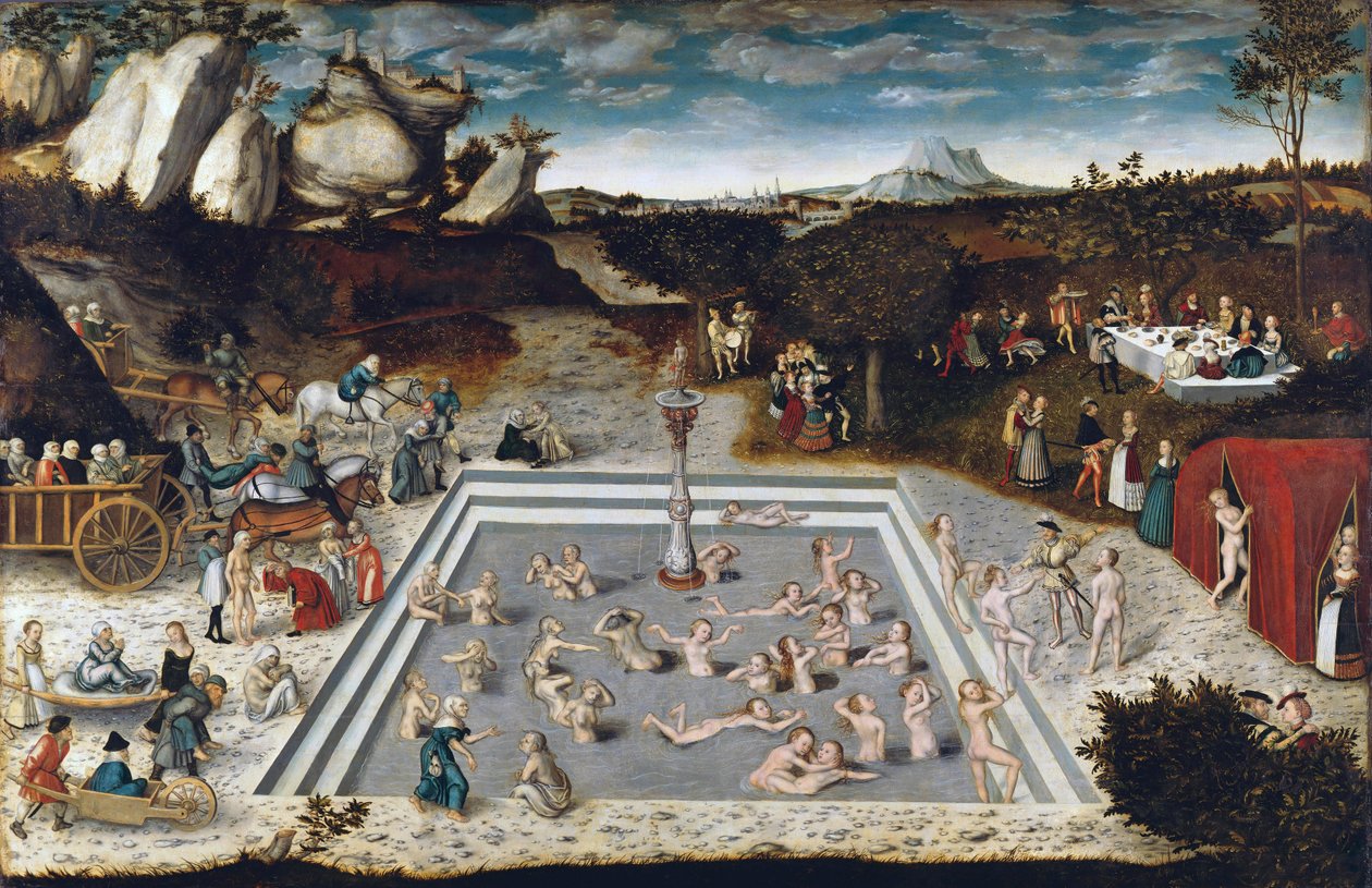 Fountain of Youth - The Fountain of Youth, af Cranach, Lucas, den ældre (1472-1553). Olie på træ af Lucas the Elder Cranach