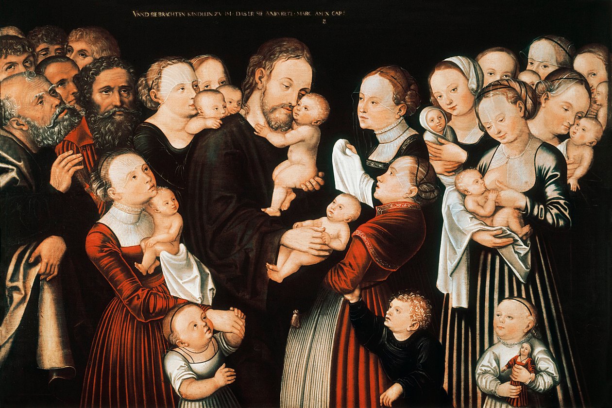 Jesus og børnene af Lucas the Elder Cranach