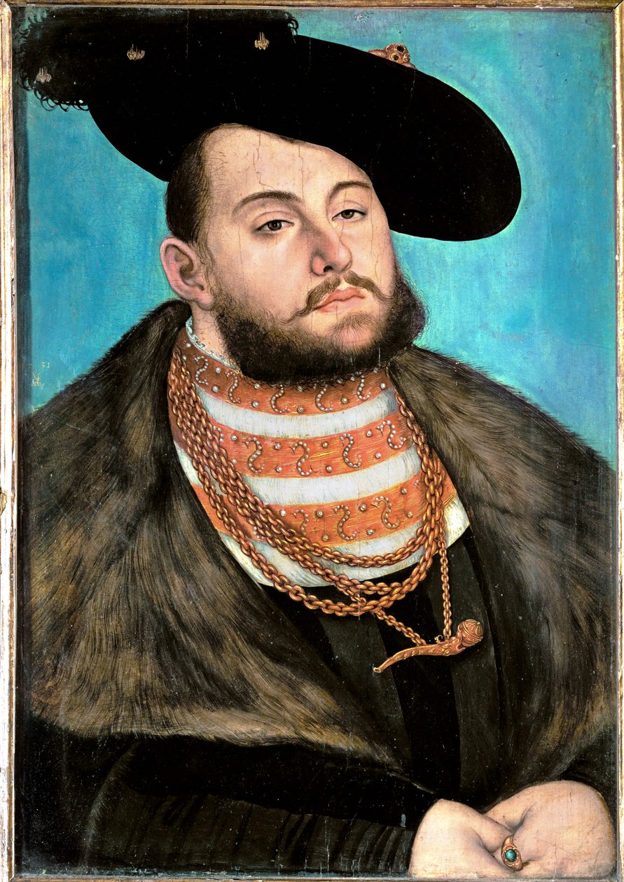 Johann Friedrich den prægtige kurfyrste af Sachsen ... af Lucas the Elder Cranach