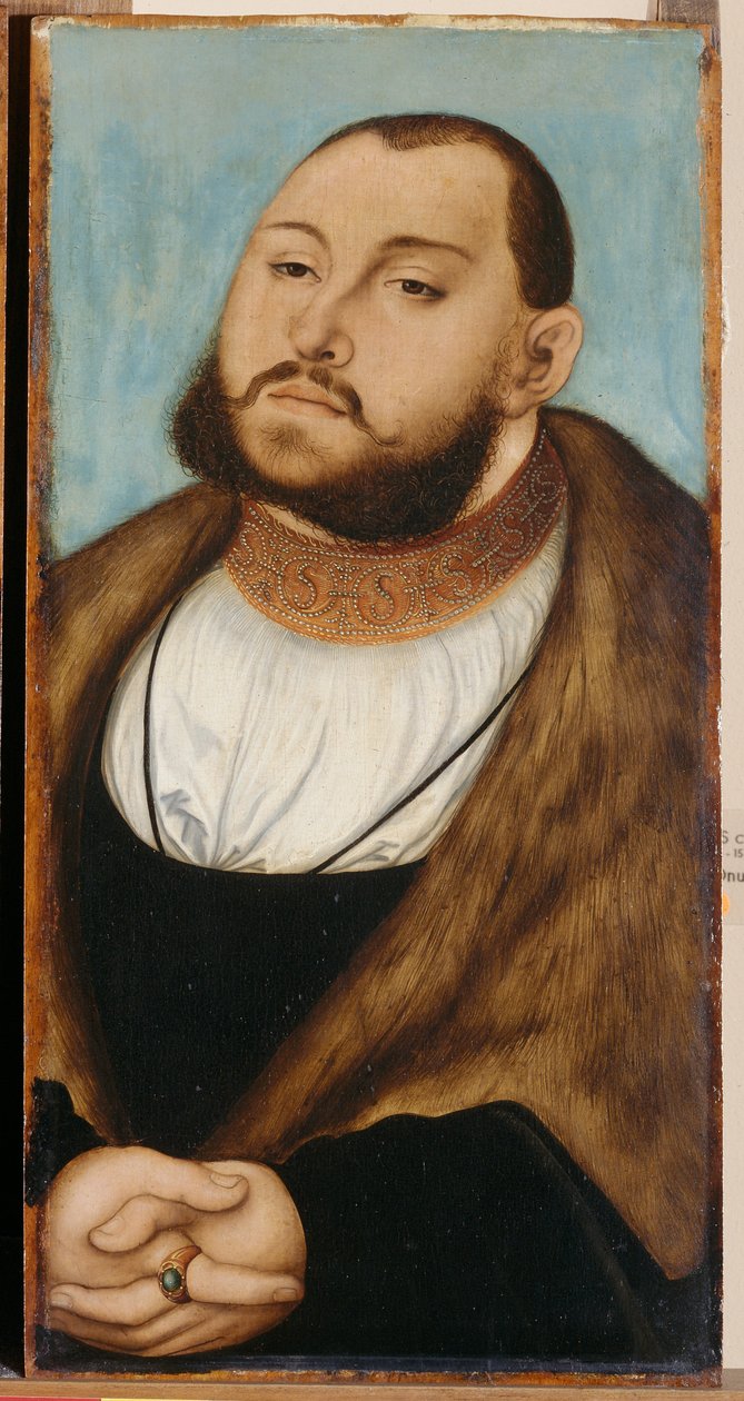 John Frederick I, Kurfyrst af Sachsen (1503-1554), af Cranach, Lucas, den Ældre (1472-1553). Olie på træ af Lucas the Elder Cranach