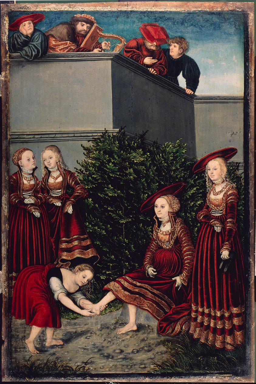 Kong David og Batseba af Lucas the Elder Cranach