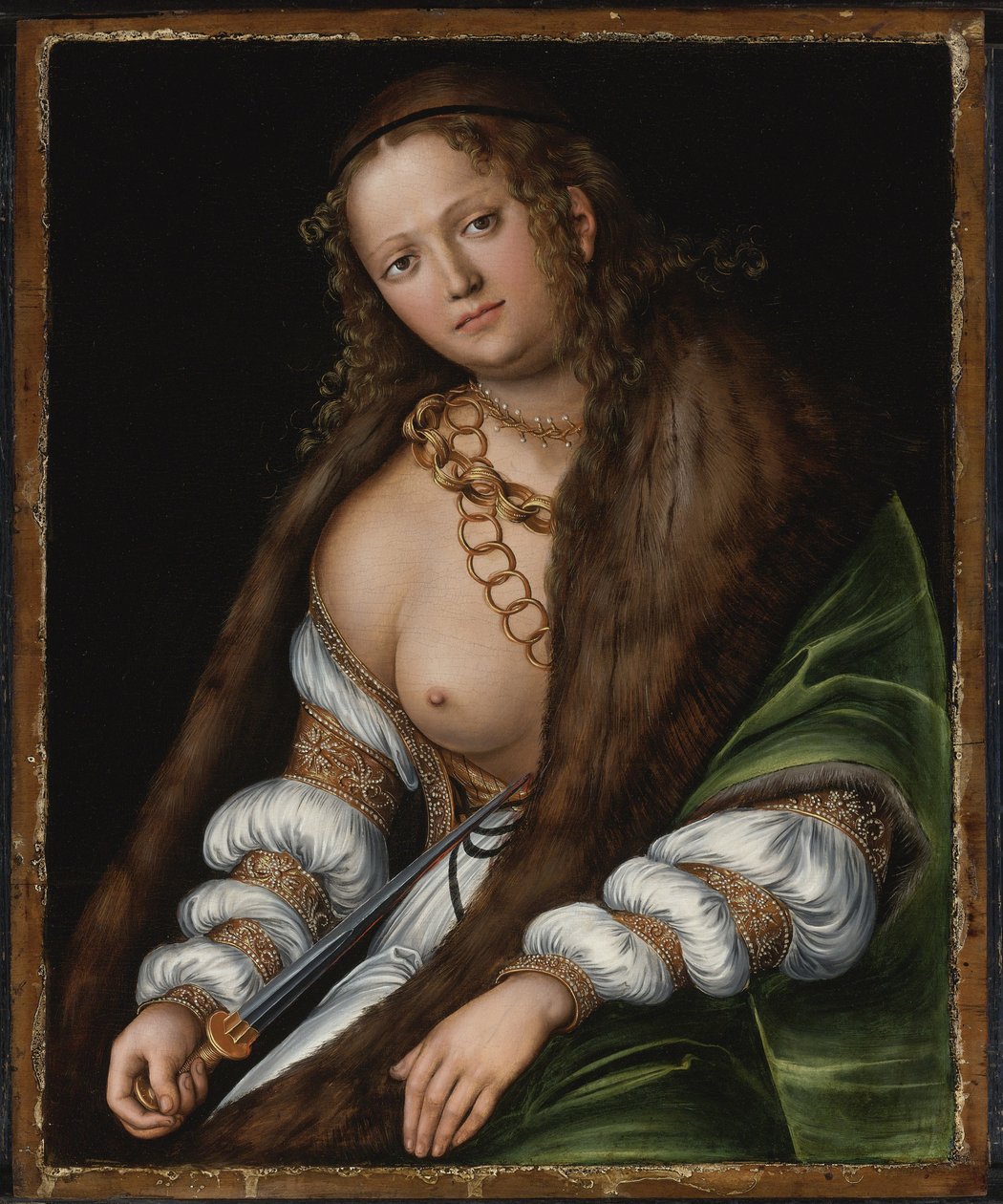 Lucrece - Lucretia par Cranach, Lucas, den ældre (1472-1553). Olie på træ, størrelse: 60,3x48,9, , Privat samling af Lucas the Elder Cranach