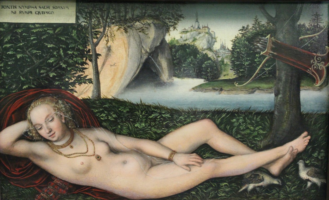 Nymfe ved kilden, efter 1537 (olie på egetræ) af Lucas the Elder Cranach