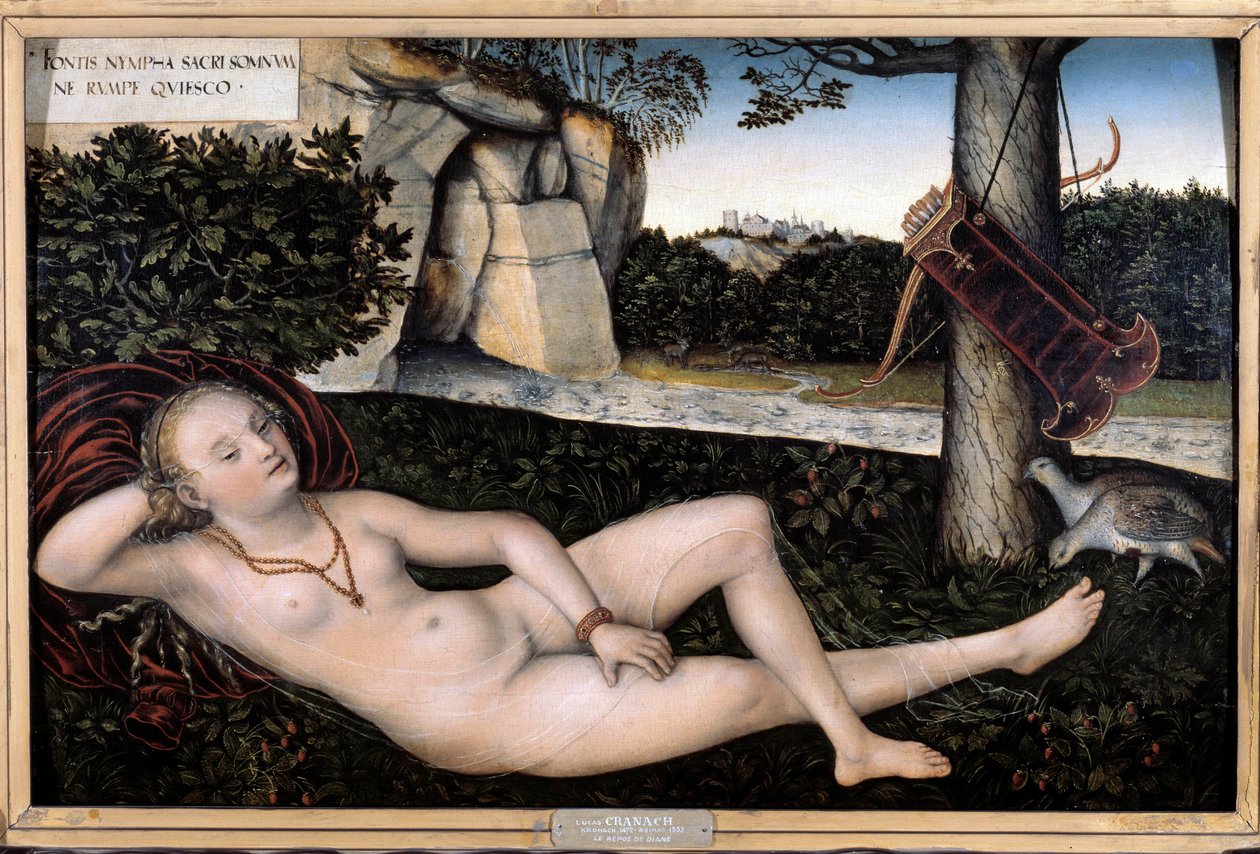 Nymfe ved kilden eller "" Resten af Diane"" Maleri af Lucas Cranach den ældre (1472-1553) Omkring 1537. Besancon, Museum of Fine Arts af Lucas the Elder Cranach